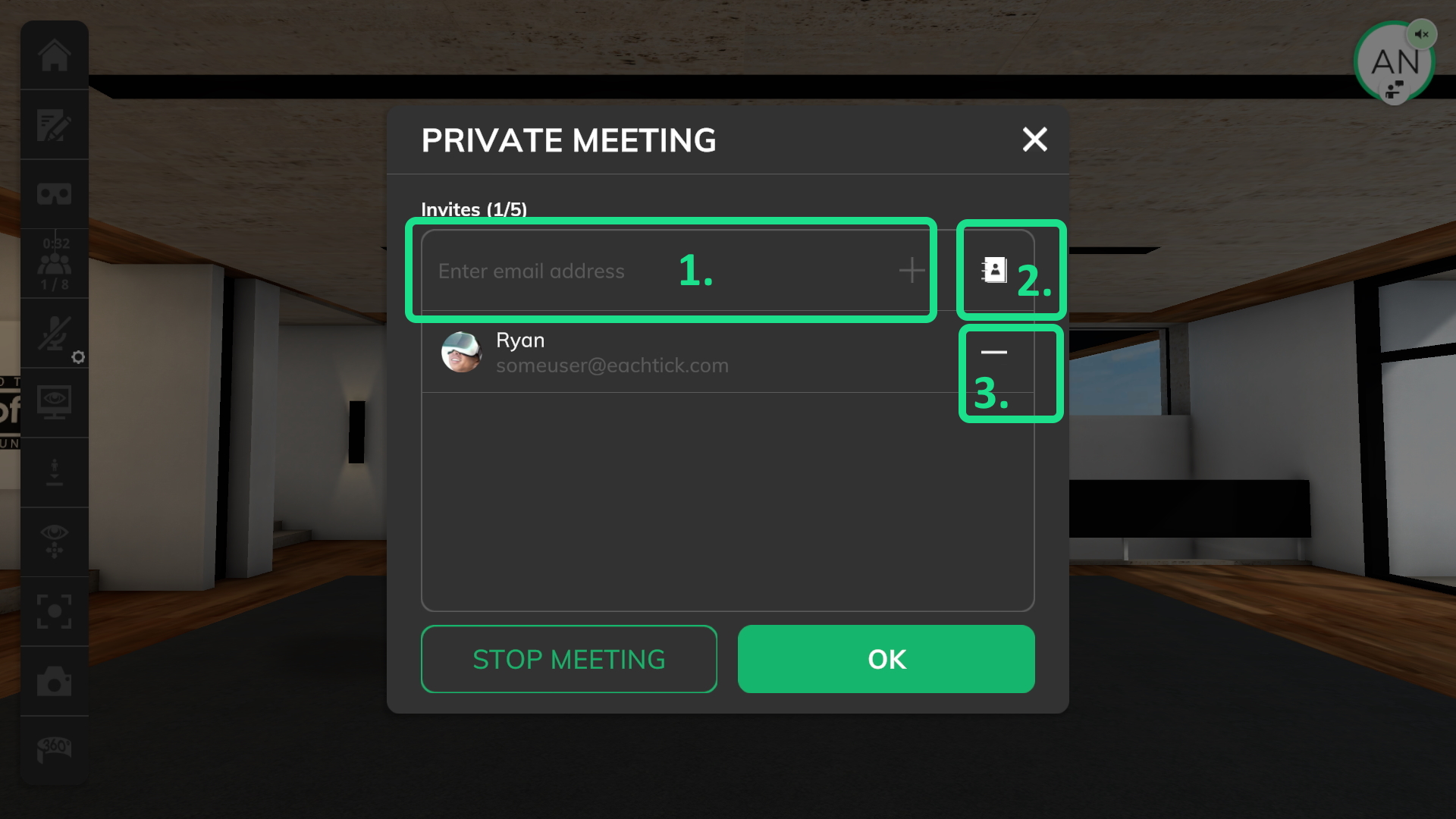 Started private meeting 