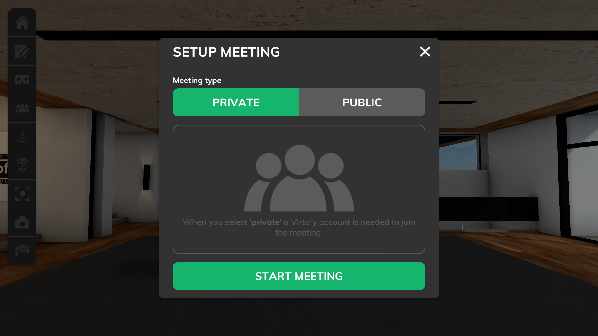 Private meeting setup