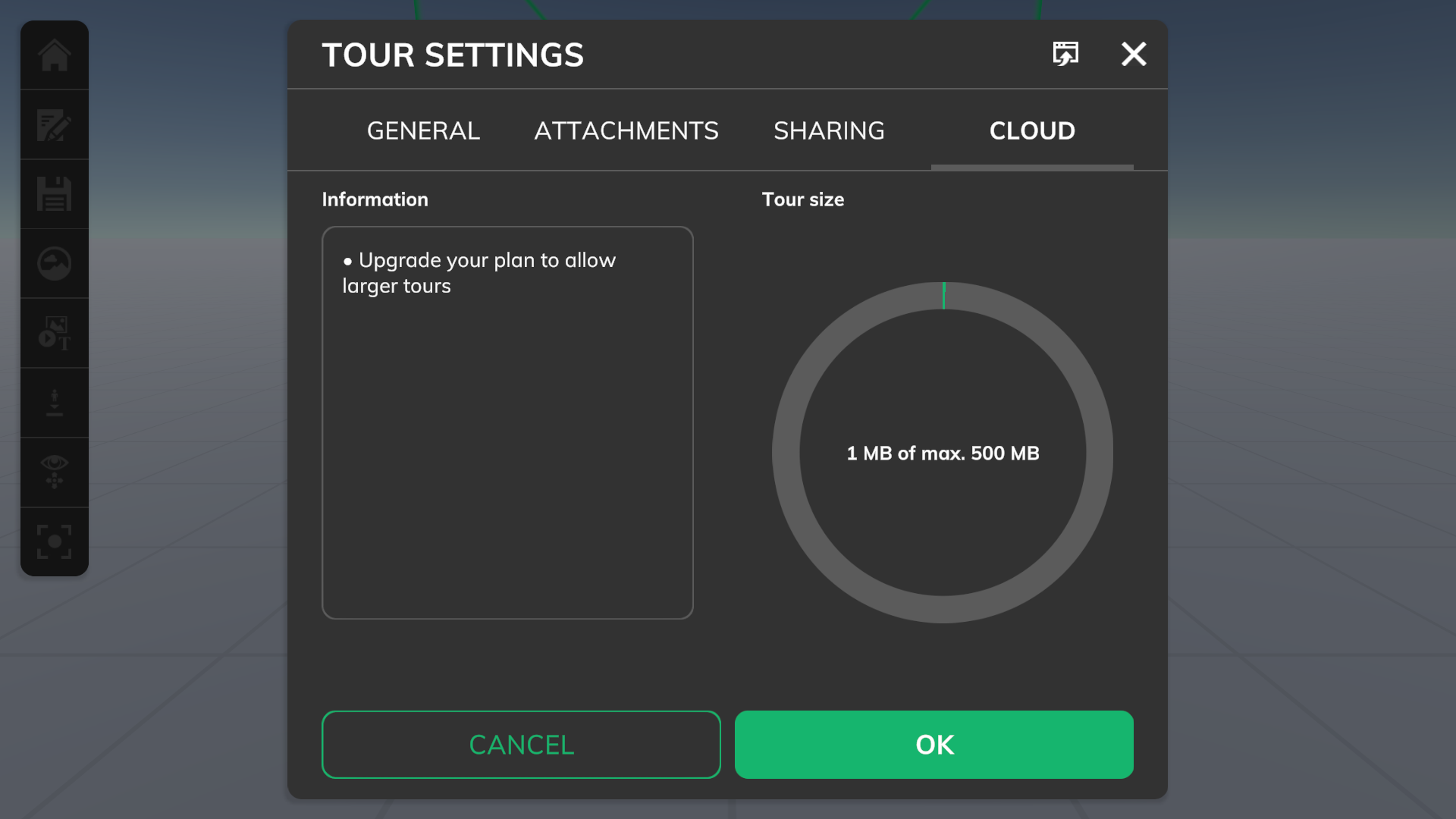 Tour cloud settings